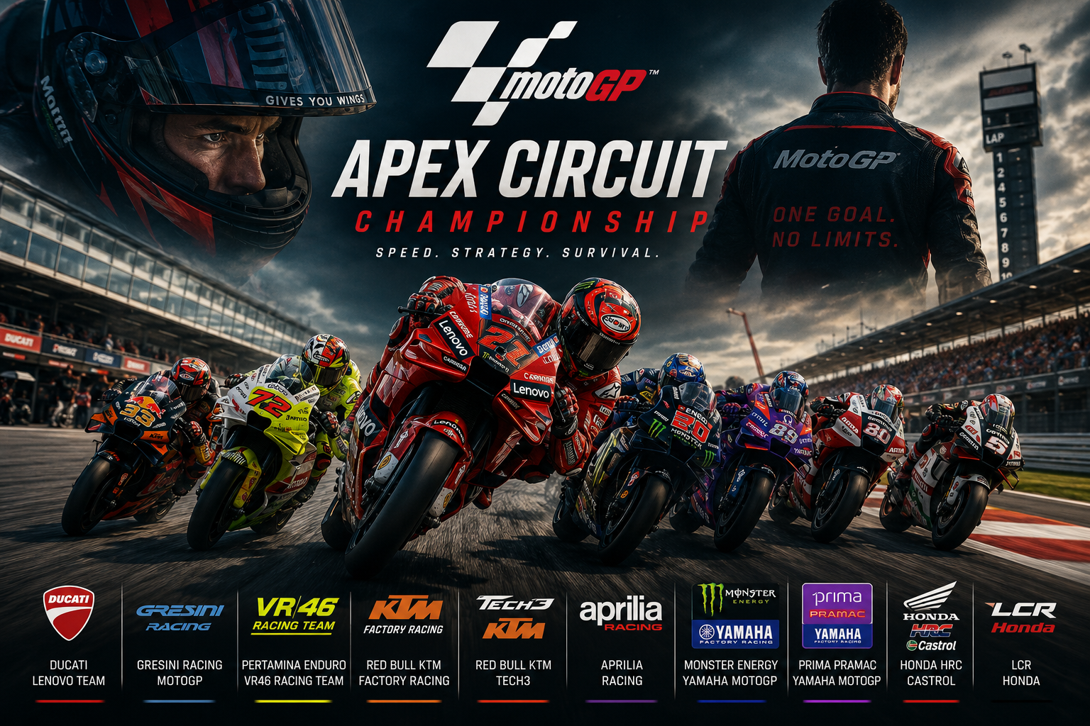 Cover art for MotoGP – Apex Circuit Championship, a moto gp scenario on AI Dungeon