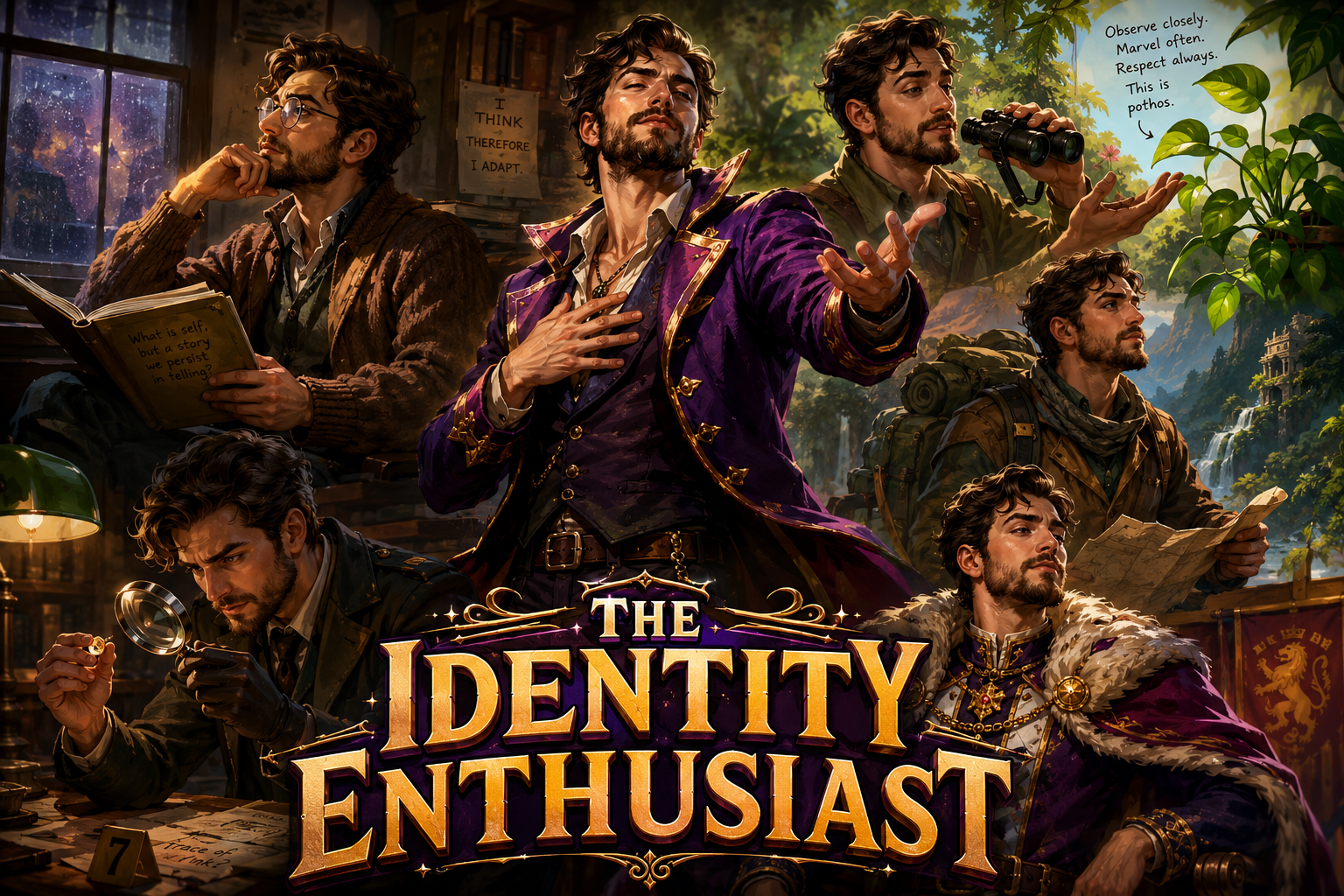 Cover art for The Identity Enthusiast, a funny scenario on AI Dungeon