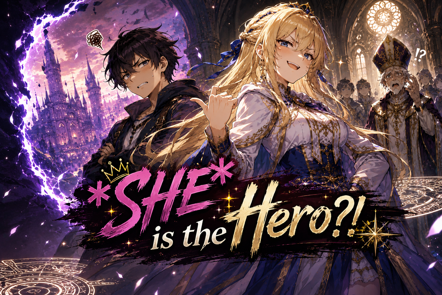 Cover art for *SHE* is the Hero?!, a fantasy scenario on AI Dungeon