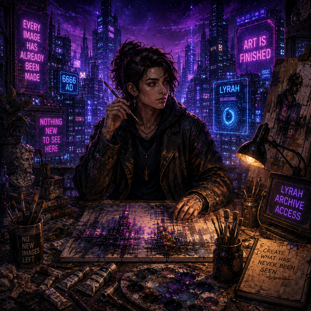 Cover art for Lone Artist, a 6666 scenario on AI Dungeon