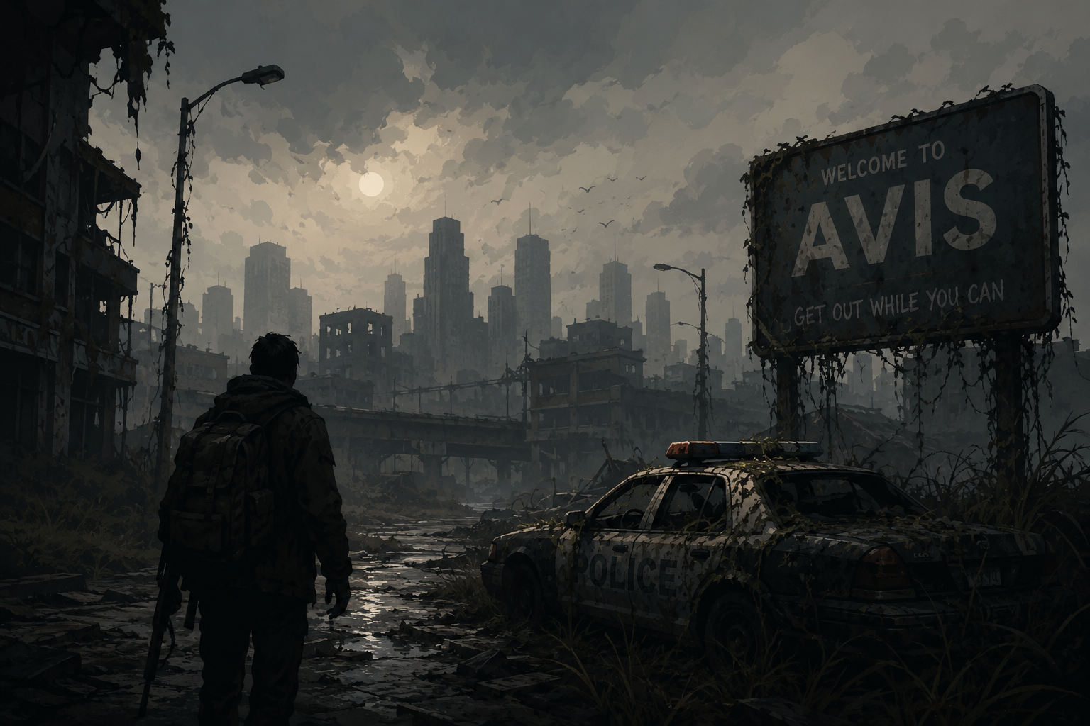 Cover art for After the Fall, a horror scenario on AI Dungeon
