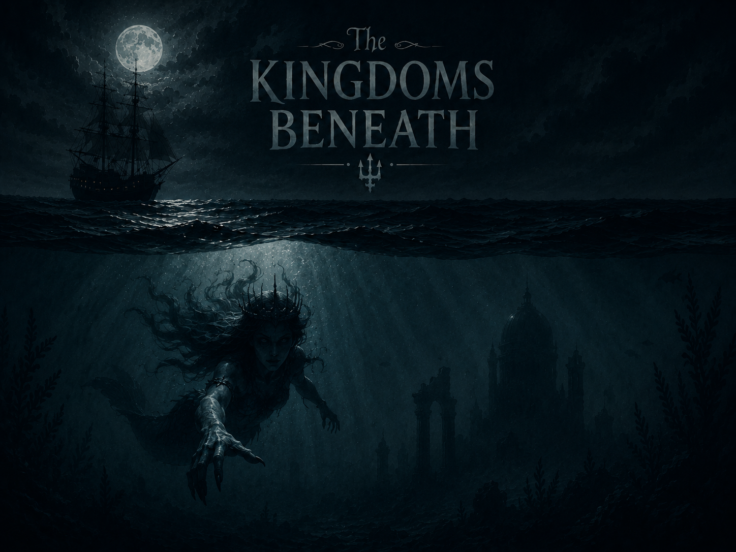 Cover art for The Kingdoms Beneath, a pirate scenario on AI Dungeon