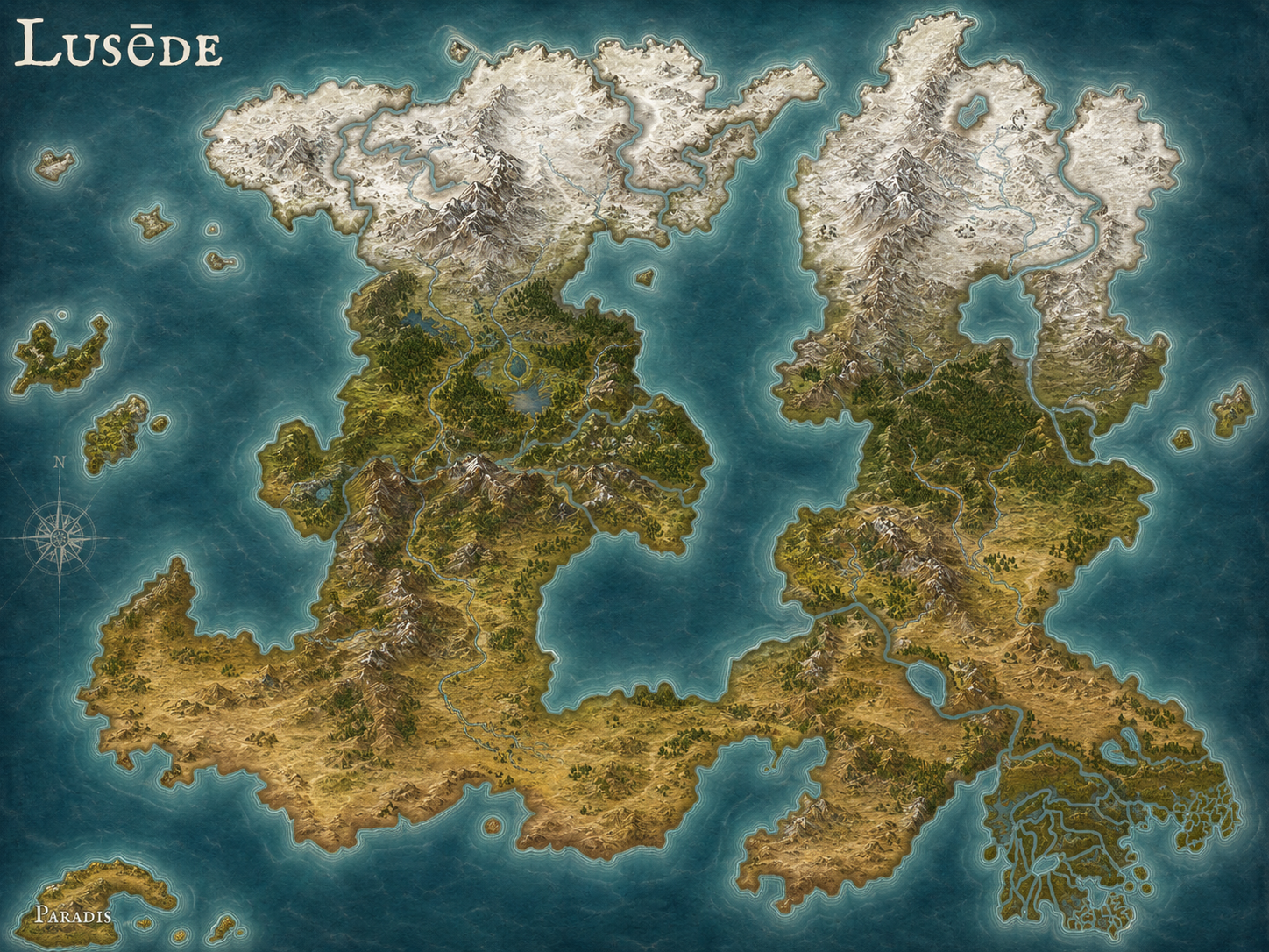 Cover art for Lusēde, a fantasy world on Voyage
