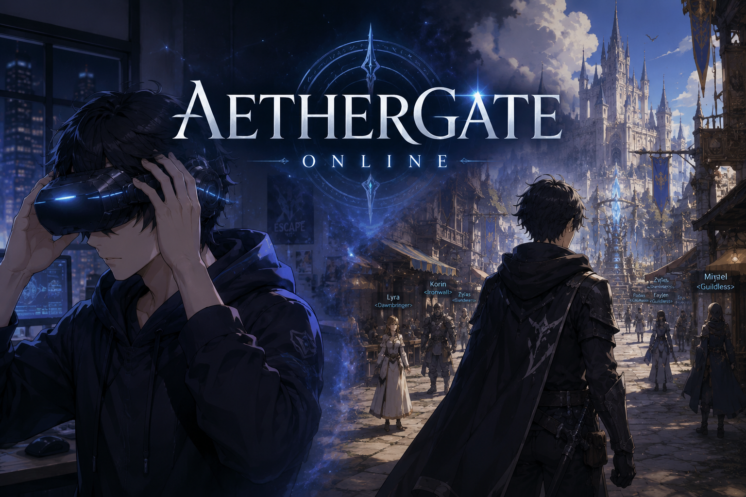 Cover art for ✦ 𝔄𝔢𝔱𝔥𝔢𝔯𝔤𝔞𝔱𝔢 ✦ Online, a magic scenario on AI Dungeon