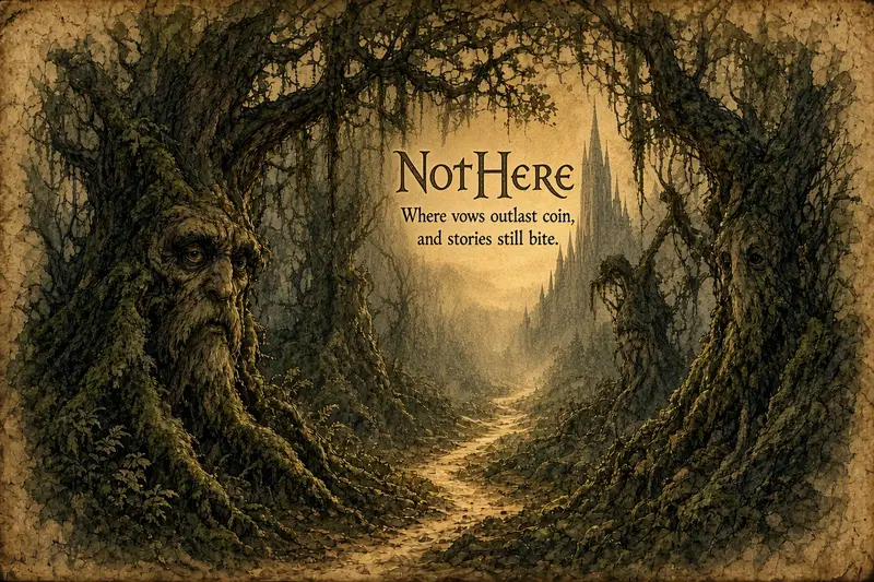 Cover art for NotHere - A Fairy-Tale World, a mythology world on Voyage