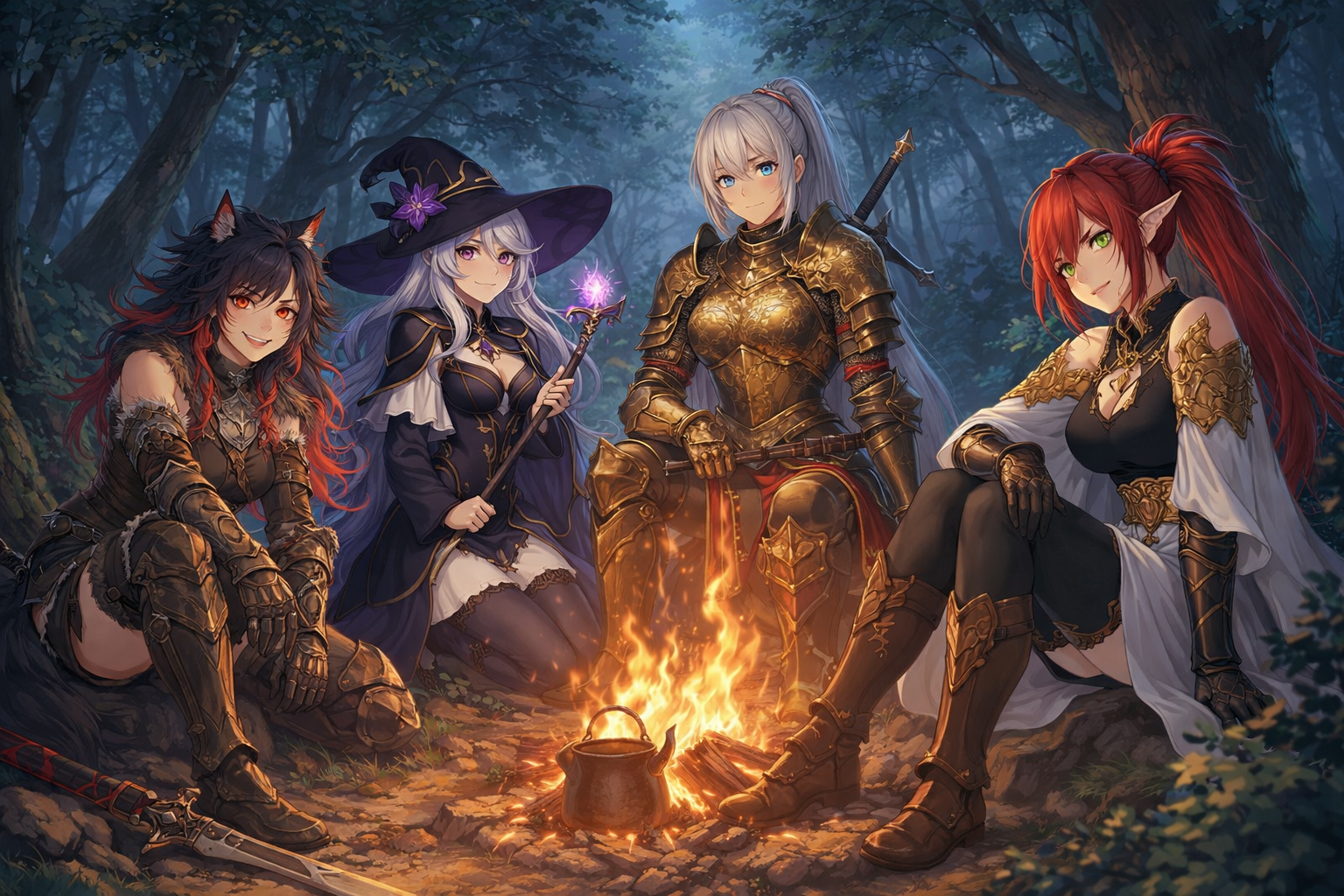 Cover art for Traveling with the Crimson Hearth, a monster girls scenario on AI Dungeon