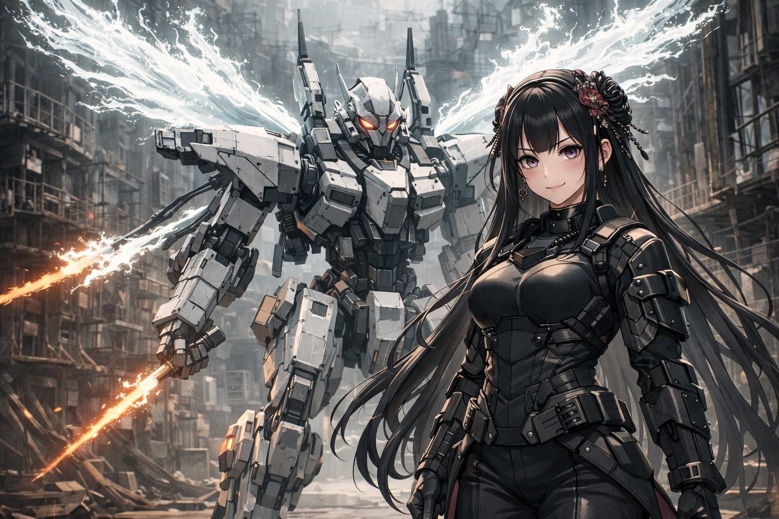 Cover art for Savage Steel: White Lotus Rising, a mech scenario on AI Dungeon