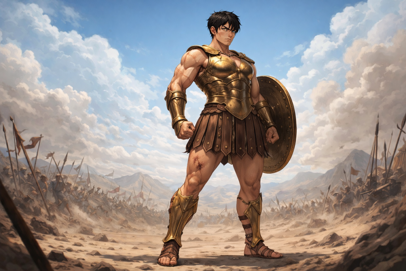 Cover art for MbM 32 (M): Agesilaos Arete, Spartan Veteran, a marked by monsters scenario on AI Dungeon