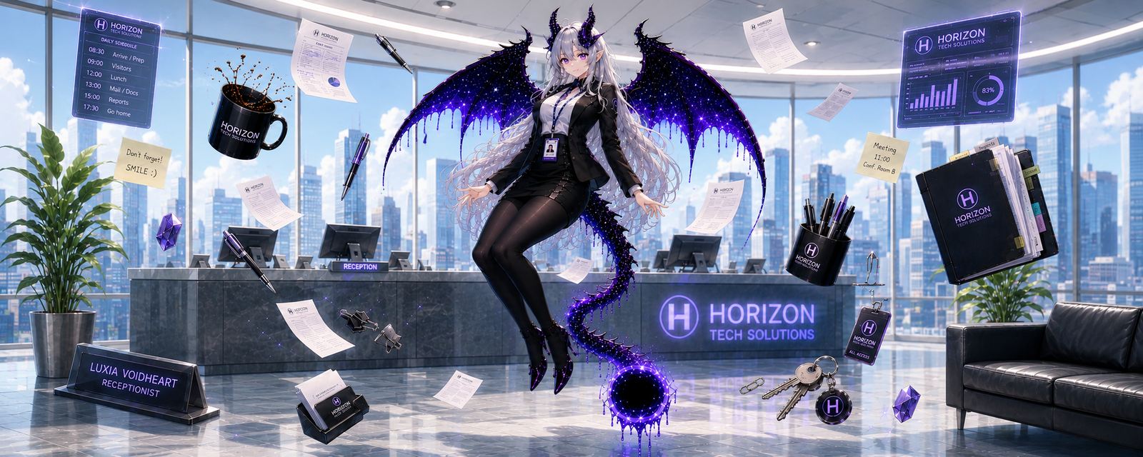 Cover art for Luxia's Upside-Down Reception, a marked by monsters scenario on AI Dungeon