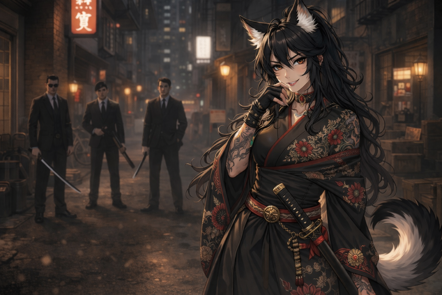 Cover art for Amber Takanashi, Yakuza Wife Act, a marked by monsters scenario on AI Dungeon