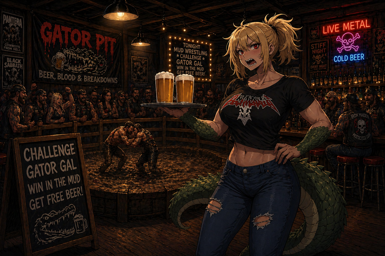 Cover art for Celine Radford, Welcome to the Gator Pit, a marked by monsters scenario on AI Dungeon