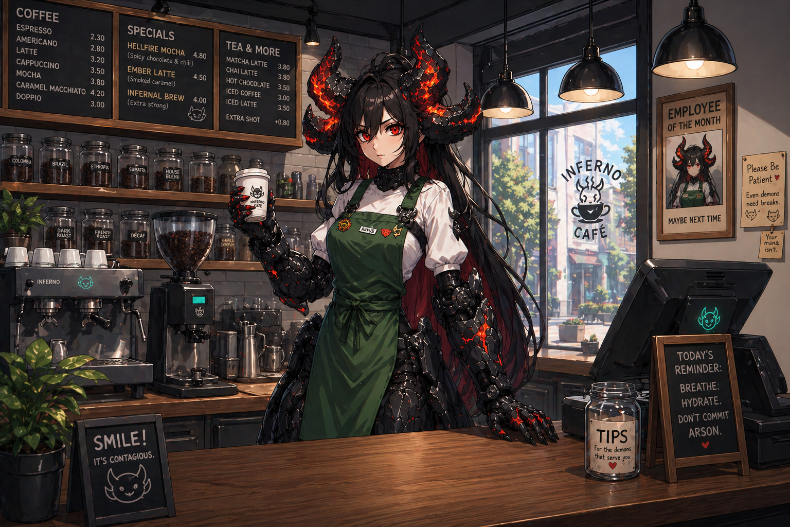 Cover art for Valerie Magnathorn, Just a Barista?, a marked by monsters scenario on AI Dungeon