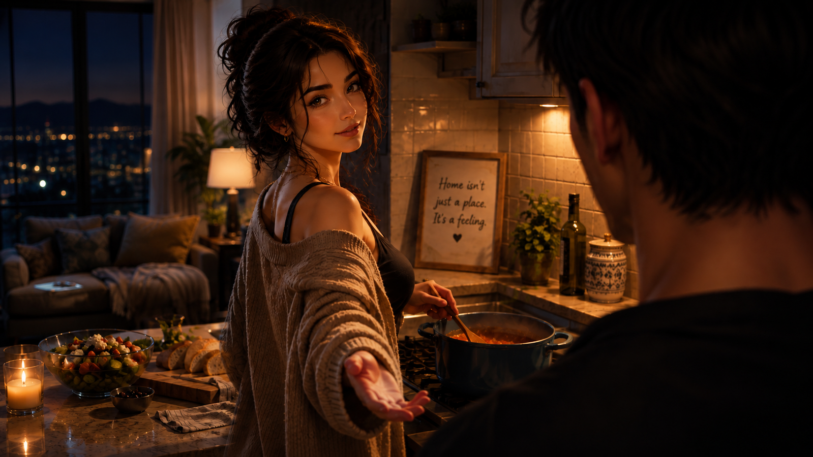 Cover art for Feels Like Home, a romance scenario on AI Dungeon