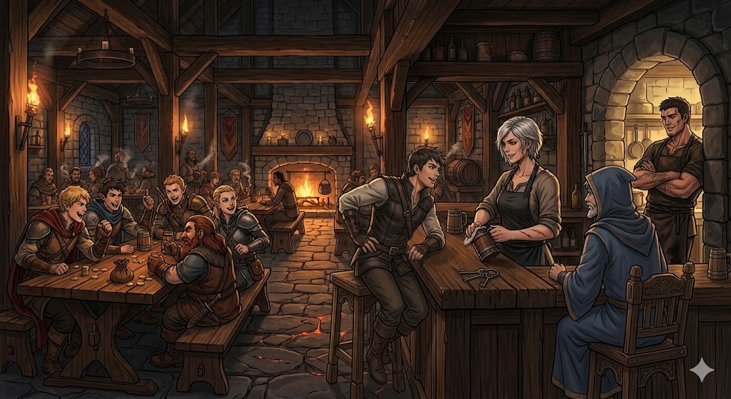 Cover art for Last Call at the Sunless Throat đźŽ, a fantasy scenario on AI Dungeon