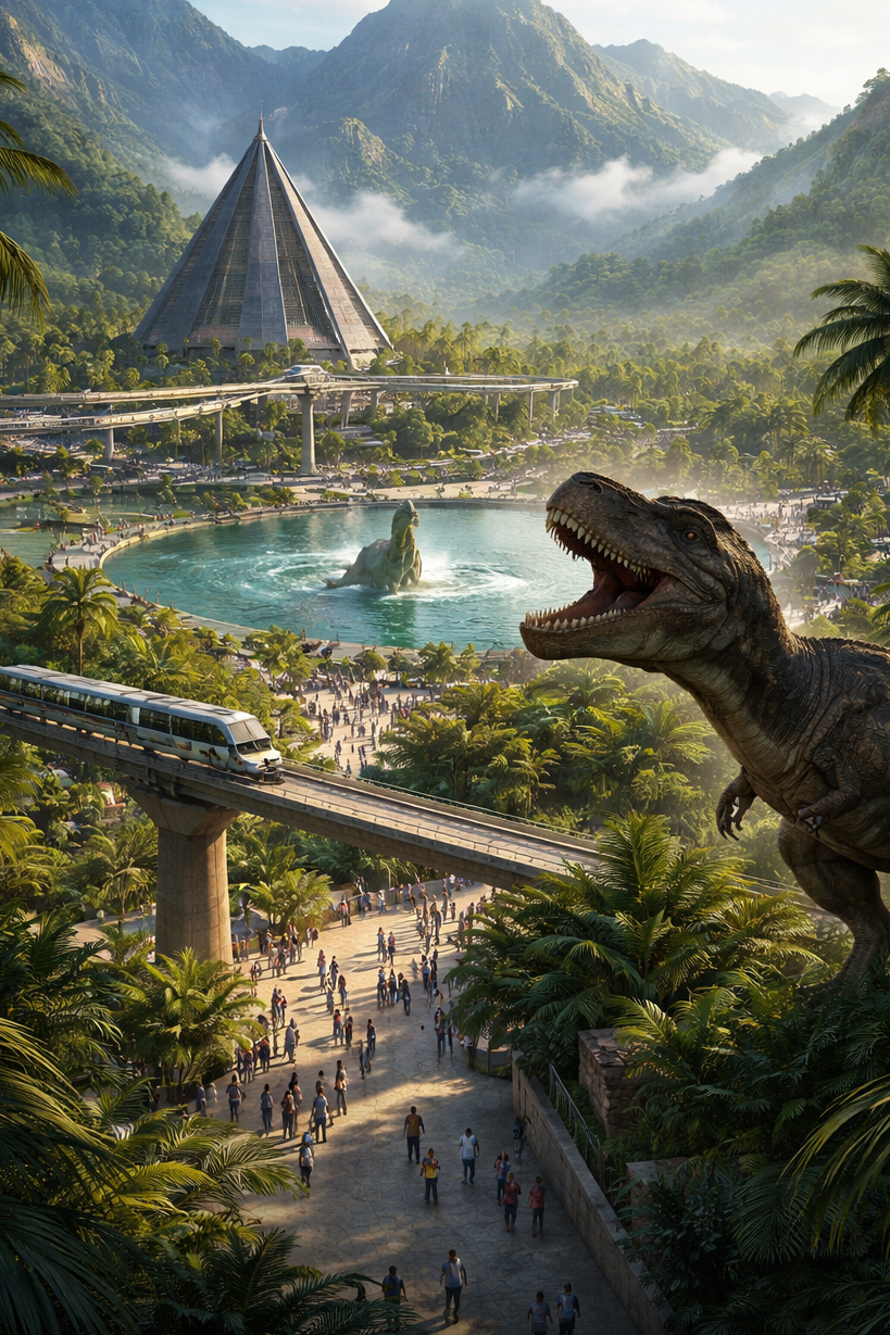 Cover art for Jurassic World, a dinosaur scenario on AI Dungeon