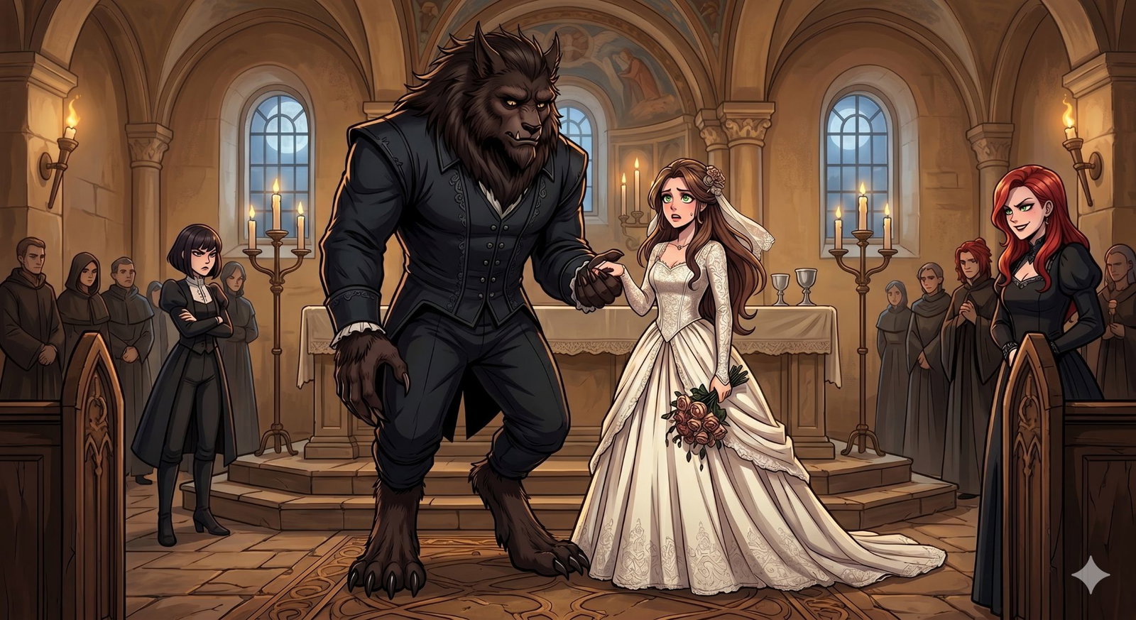 Cover art for "Bound to the Beast" (I/Sπ), a no chance romance scenario on AI Dungeon