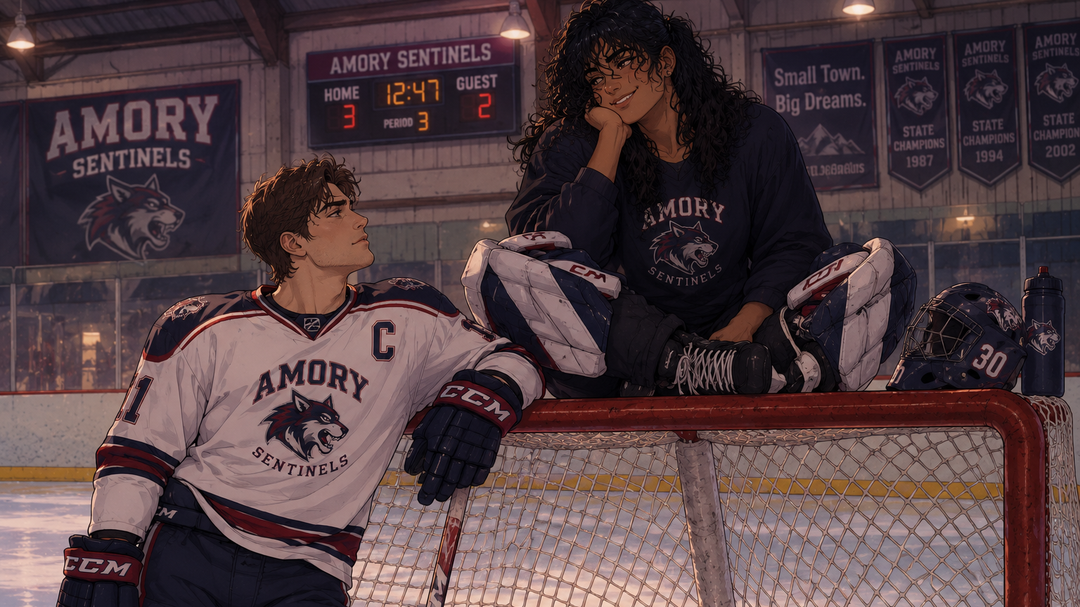 Cover art for Crease violation, a hockey scenario on AI Dungeon