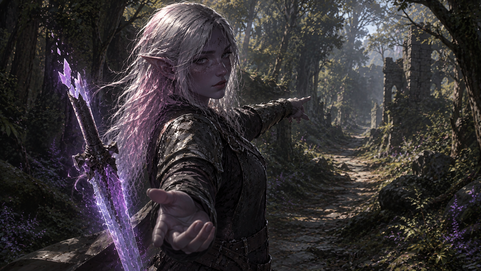 Cover art for Mending the Crooked Path (ISðŸŽ), a fantasy scenario on AI Dungeon