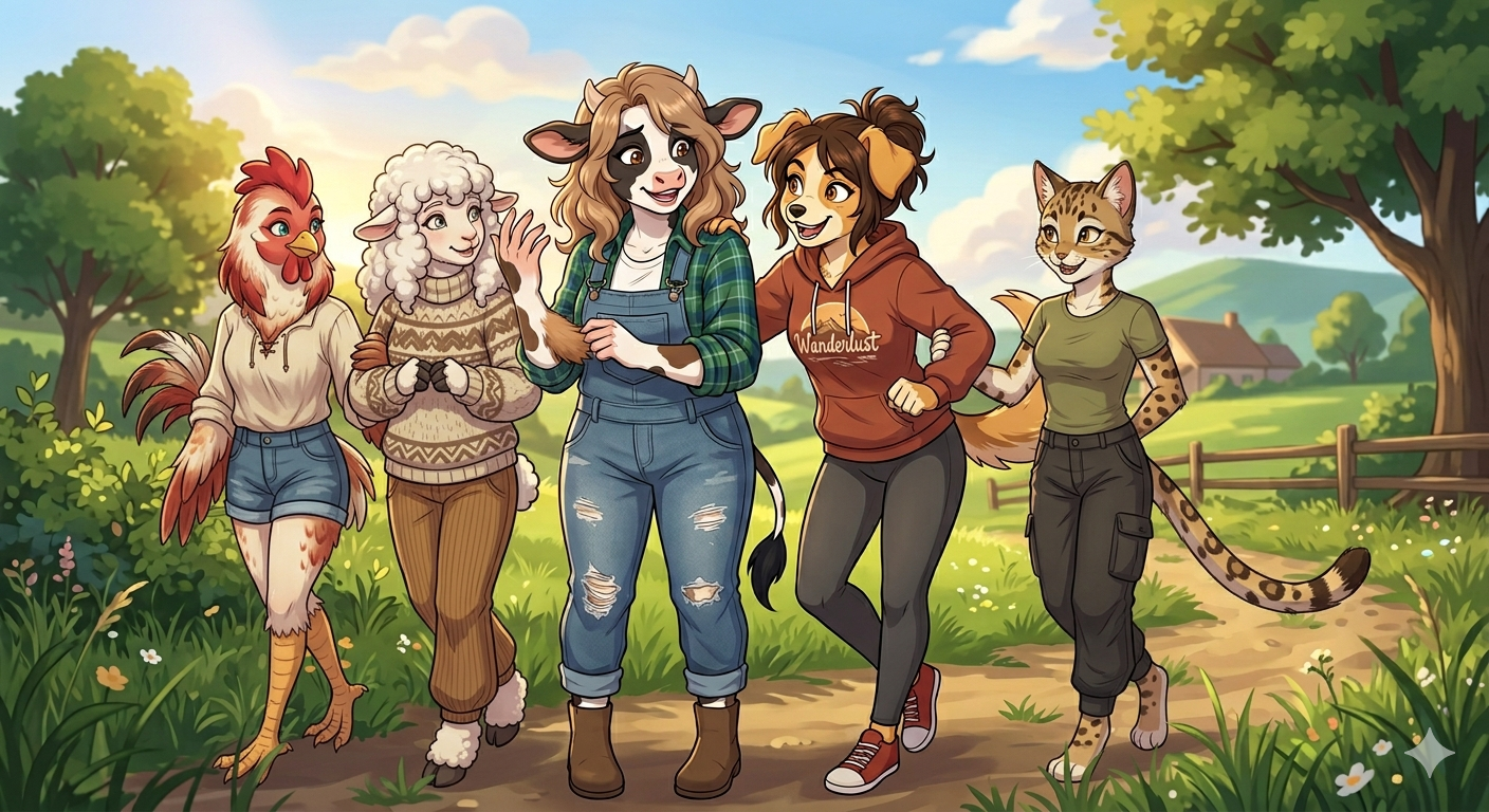 Cover art for Furry Fields, a furry scenario on AI Dungeon