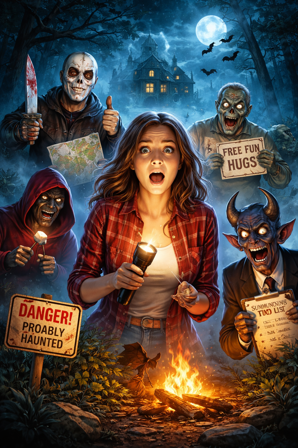 Cover art for Wrong Turn, Everyone’s Fine (IS🎭), a comedy scenario on AI Dungeon