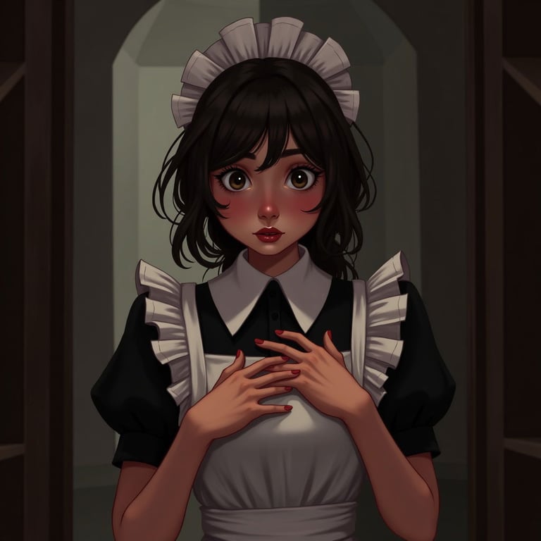Cover art for Transformed into a maid, a gender swap scenario on AI Dungeon