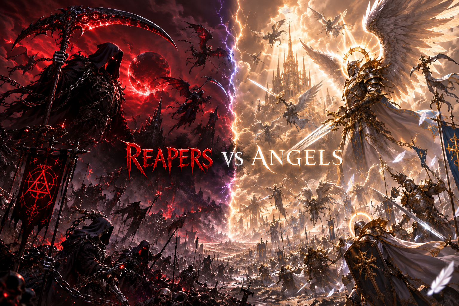 Cover art for Reapers vs angels on AI Dungeon