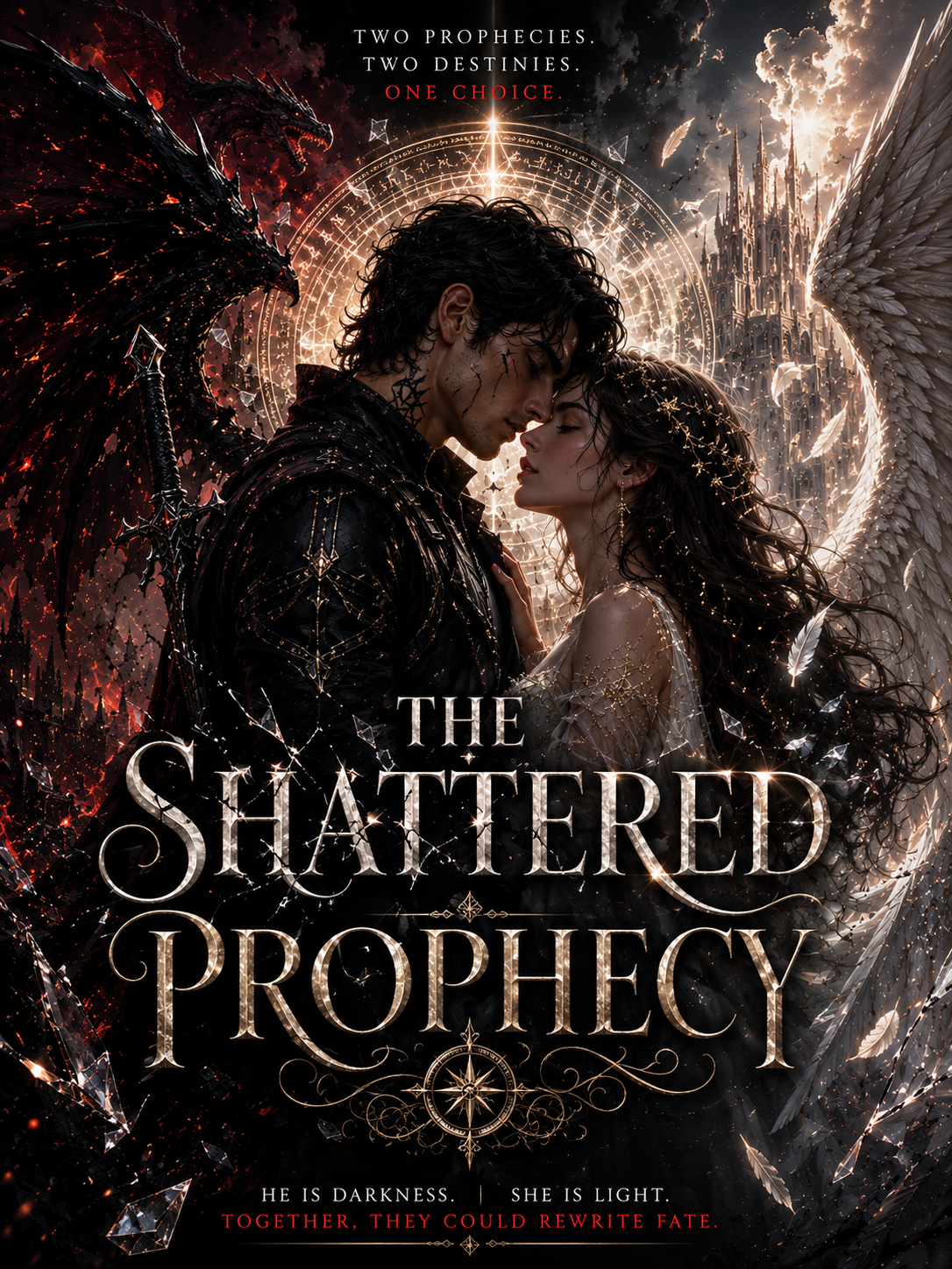 Cover art for The Shattered Prophecy , a fantasy scenario on AI Dungeon