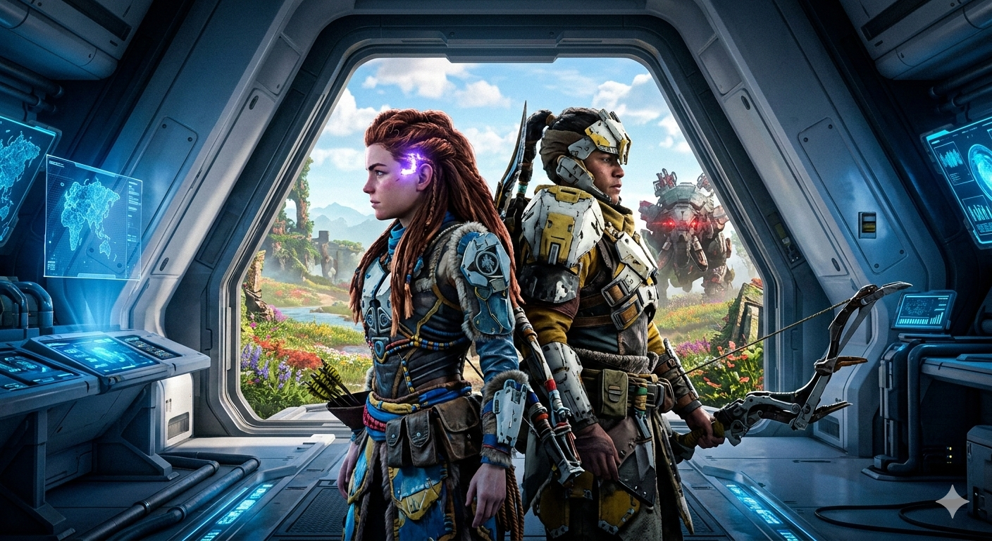 Cover art for Horizon: A New Dawn’s Shadow, a horizon scenario on AI Dungeon