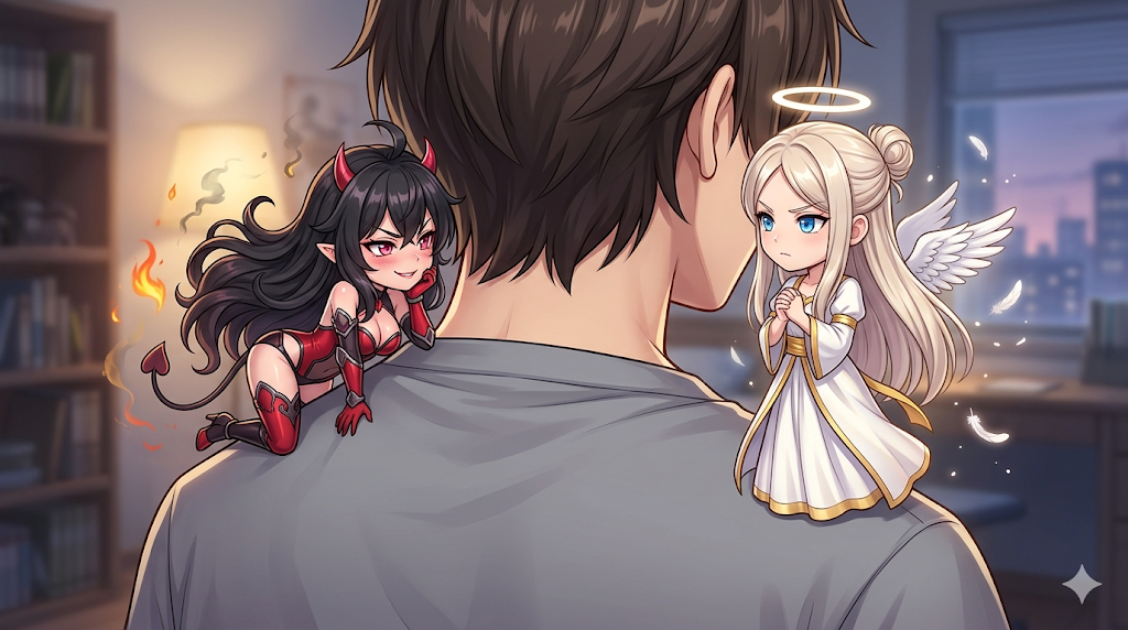Cover art for Heels & Halos, a modern fantasy scenario on AI Dungeon