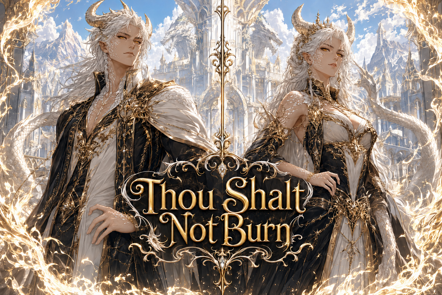 Cover art for Thou Shalt Not Burn(♂️/♀️IS🎭), a romance scenario on AI Dungeon