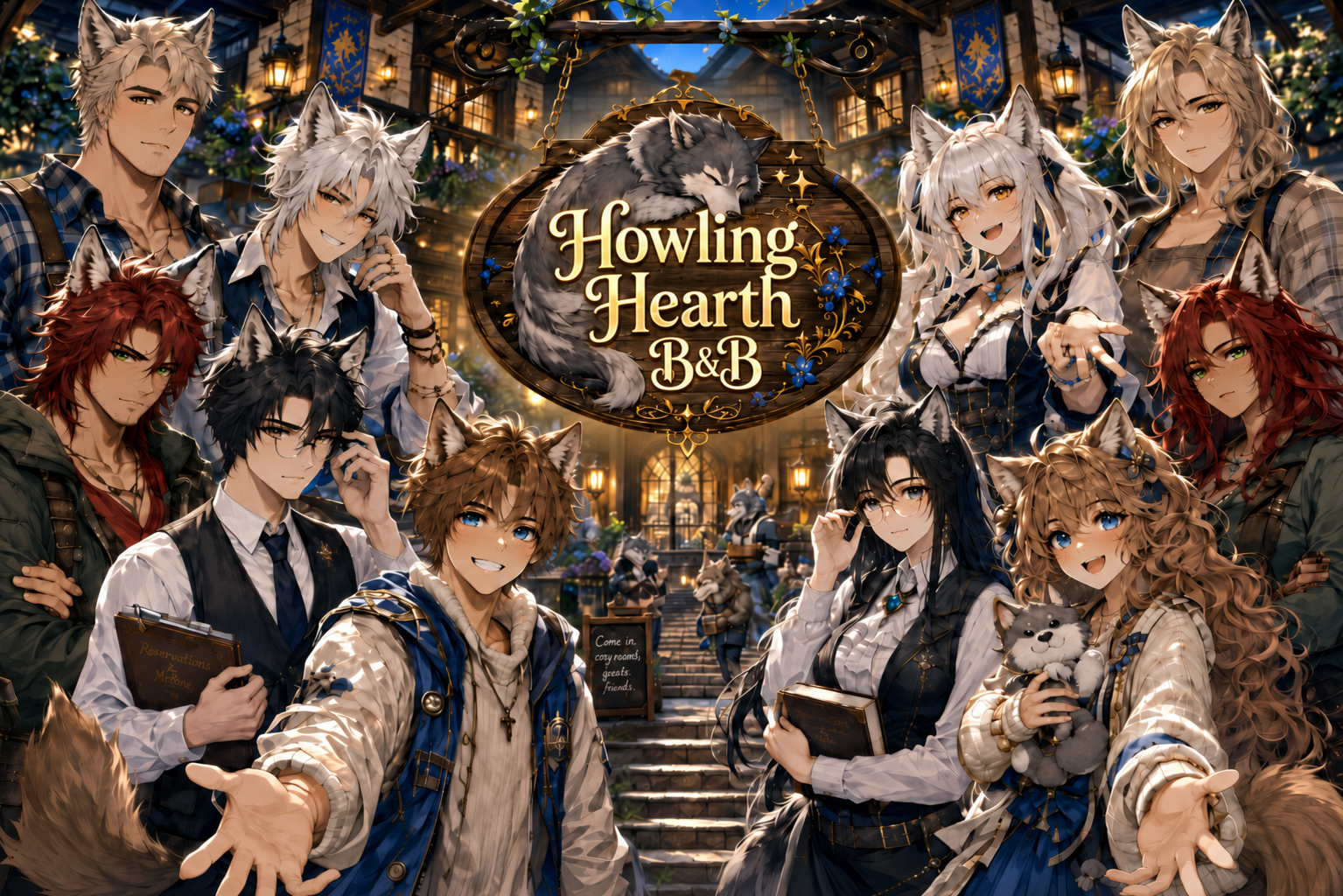 Cover art for Howling Hearth B&B(♂️/♀️IS🎭), a romance scenario on AI Dungeon