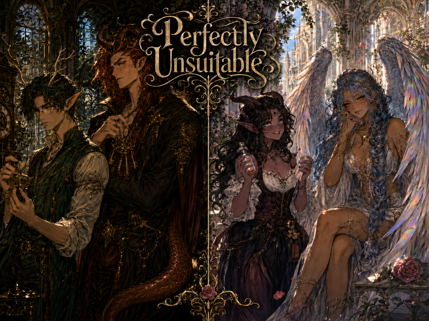 Cover art for Perfectly Unsuitable(♂️/♀️IS🎭), a romance scenario on AI Dungeon