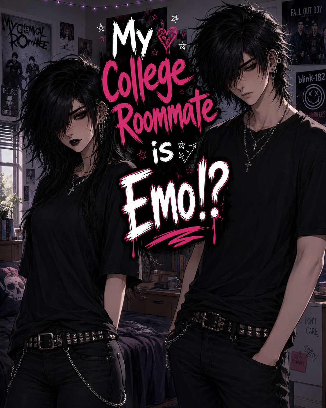 Cover art for My College Roommate is Emo!?, a romance scenario on AI Dungeon
