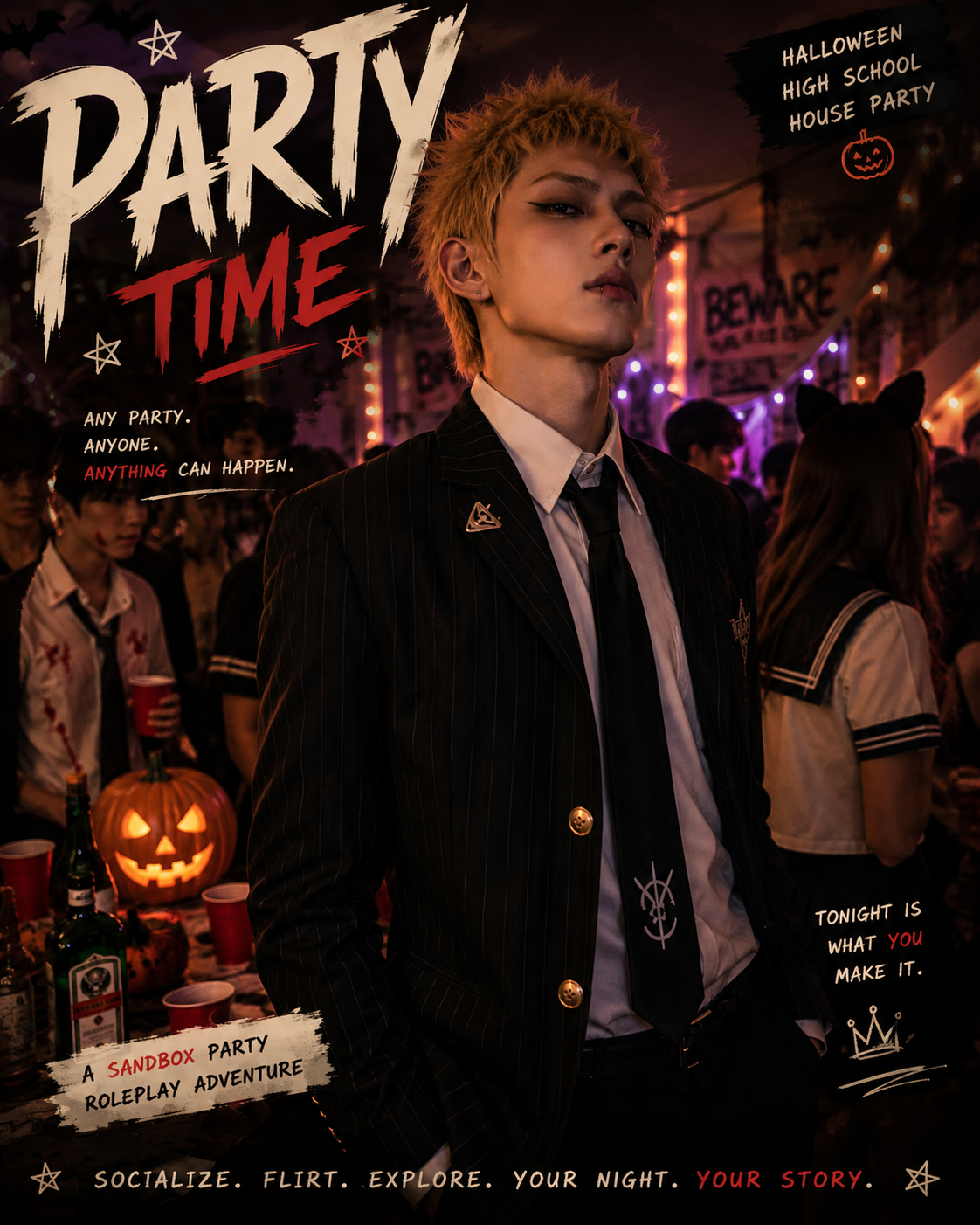 Cover art for Party Time, a party scenario on AI Dungeon