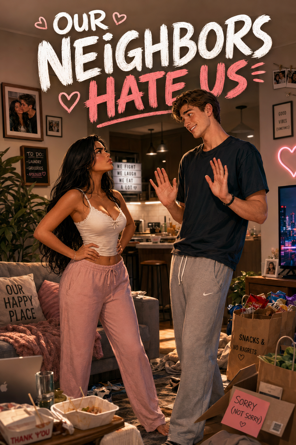 Cover art for Our Neighbors Hate Us, a romance scenario on AI Dungeon