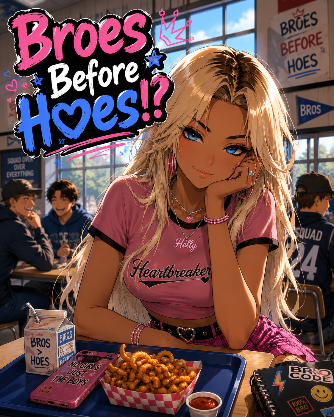 Cover art for Broes Before Hoes!?, a romance scenario on AI Dungeon