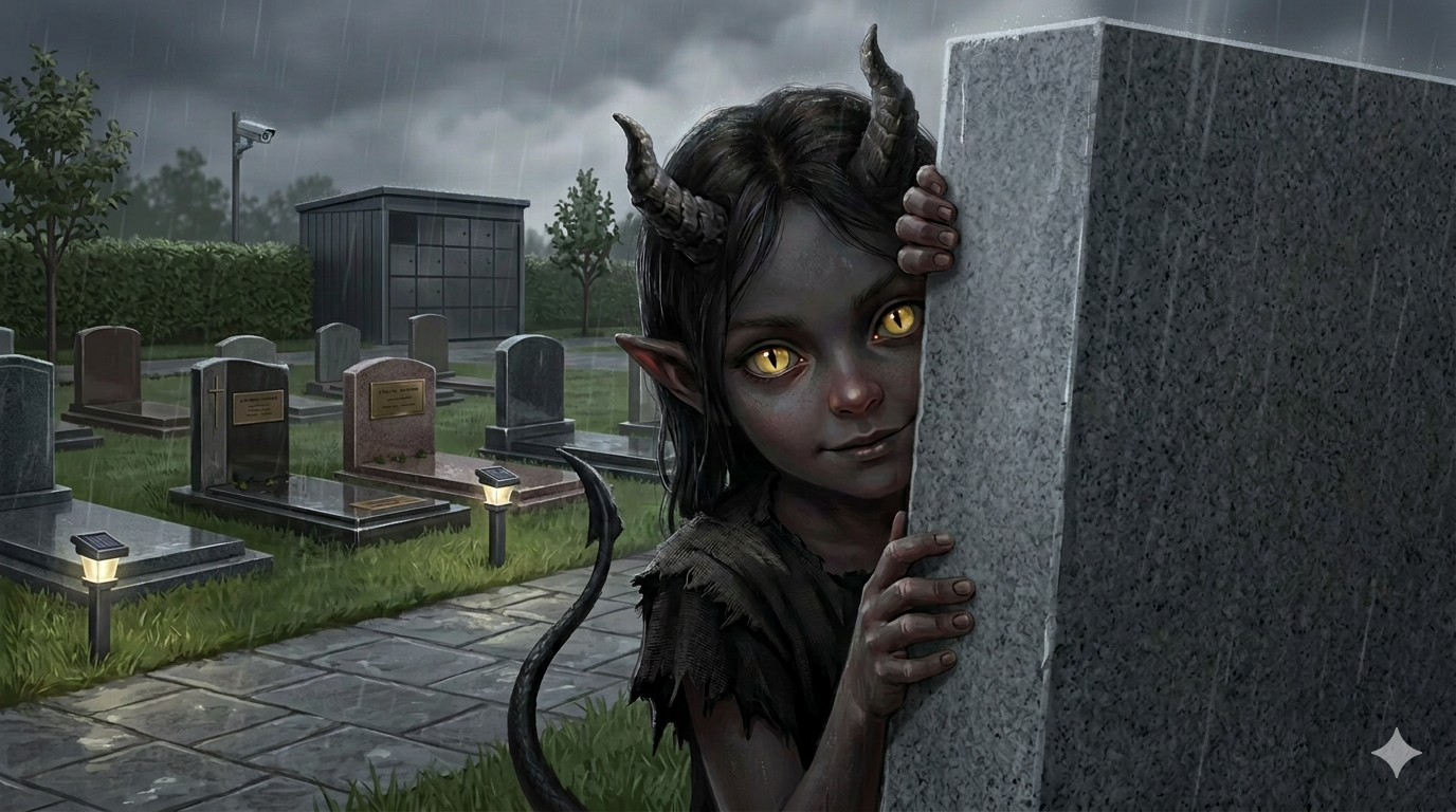 Cover art for The Curious Demon , a grief scenario on AI Dungeon