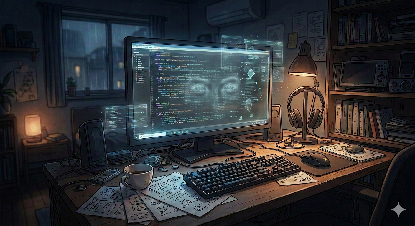 Cover art for Ghost in the System, a sci fi scenario on AI Dungeon