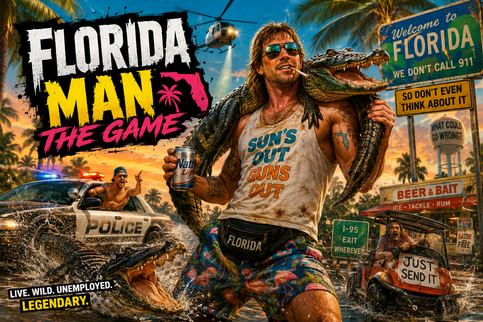 Cover art for Florida Man: The Game, a florida scenario on AI Dungeon