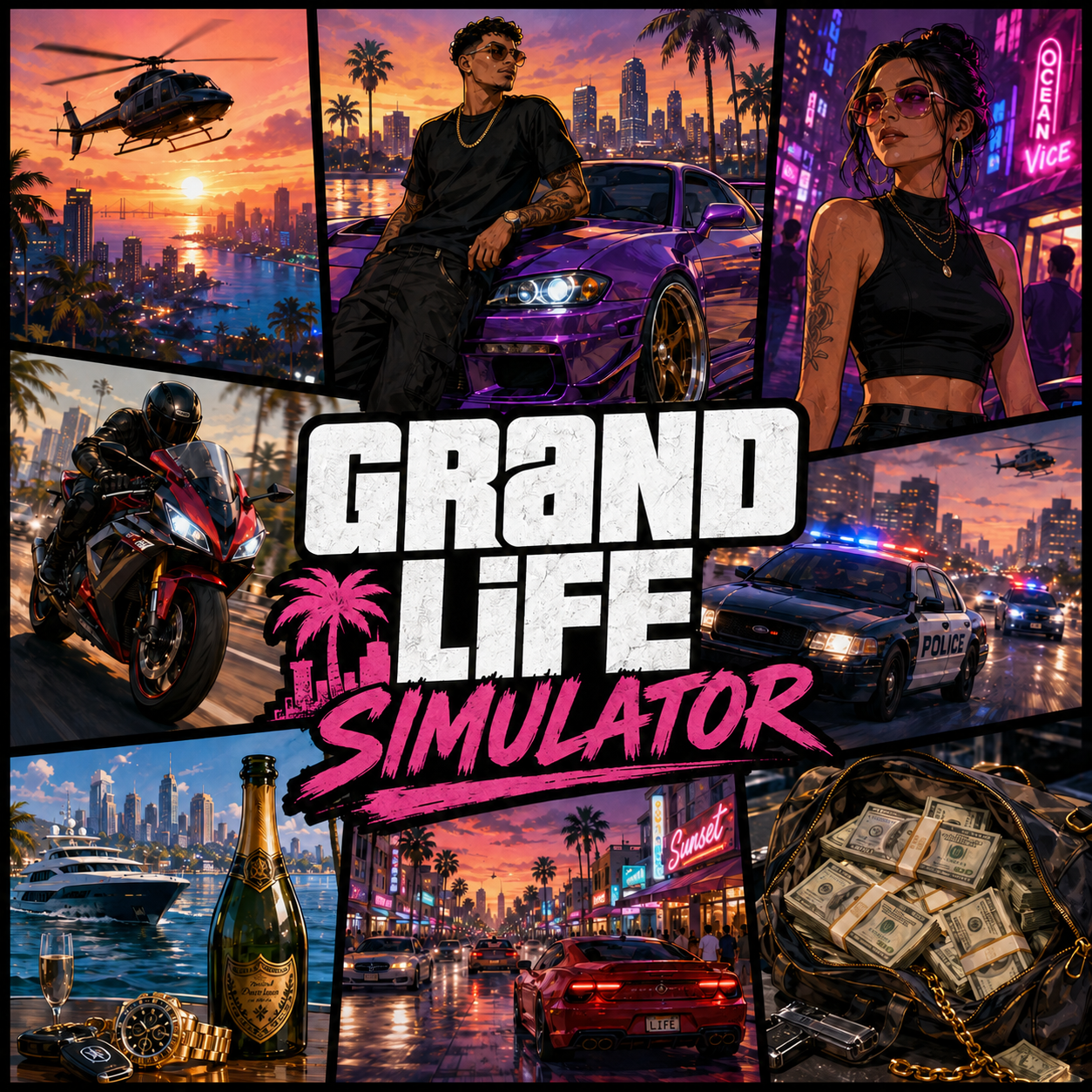 Cover art for Grand Life Simulator , a simulation scenario on AI Dungeon