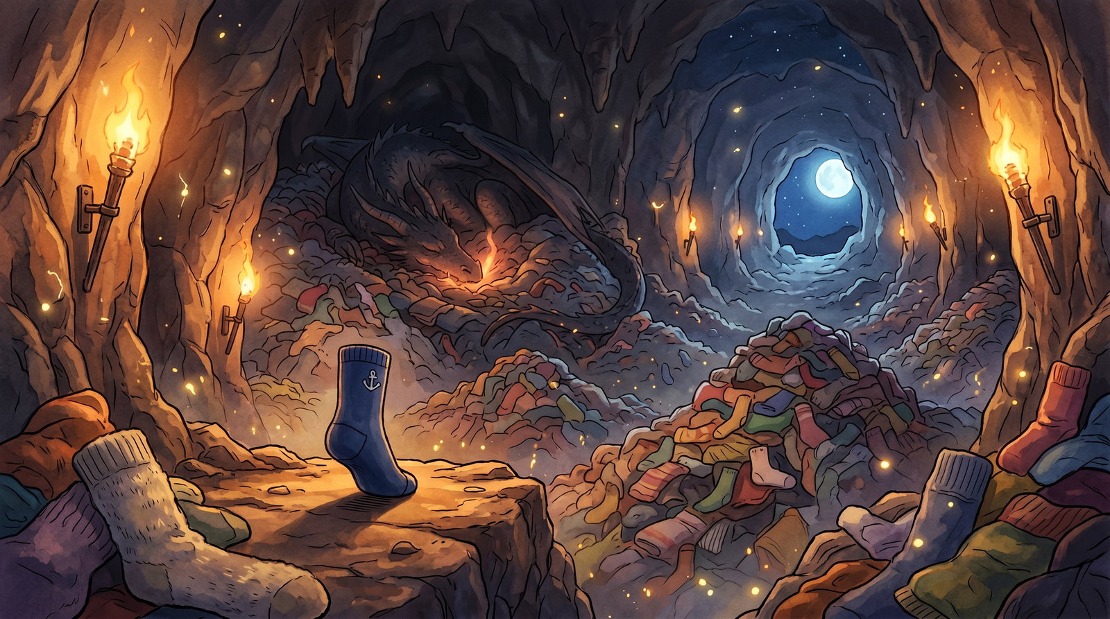 Cover art for 🧦 Escape from Sock Mountain ✨, a barebones scenario on AI Dungeon