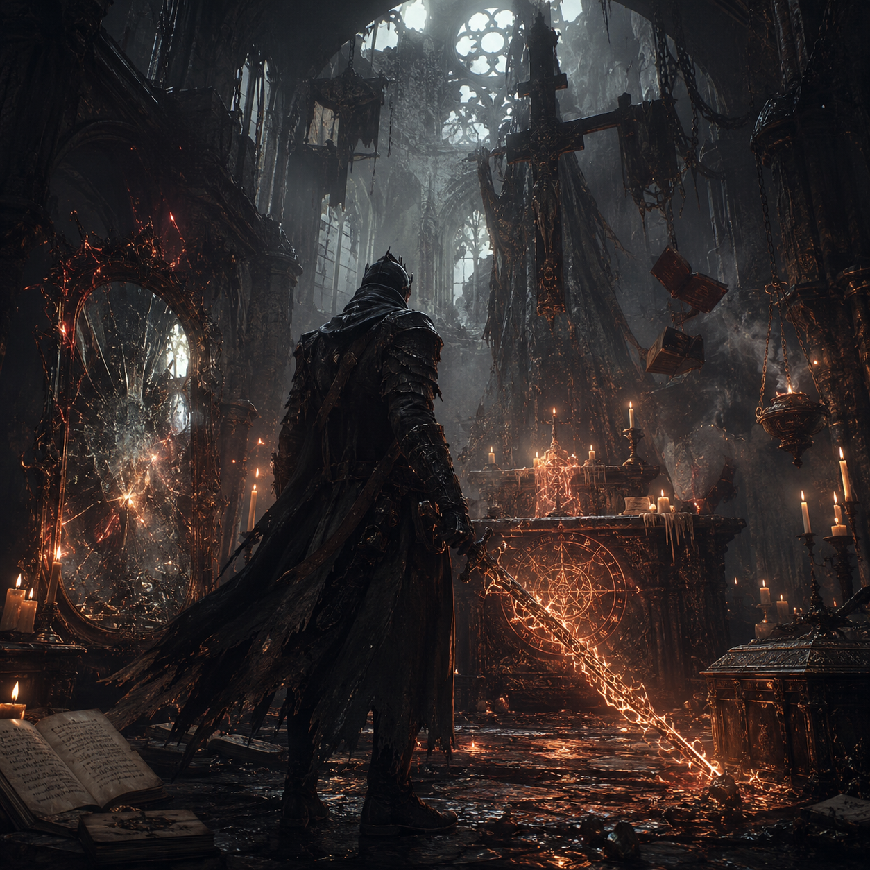 Cover art for Where the Chapel Still Breathes, a dark fantasy scenario on AI Dungeon