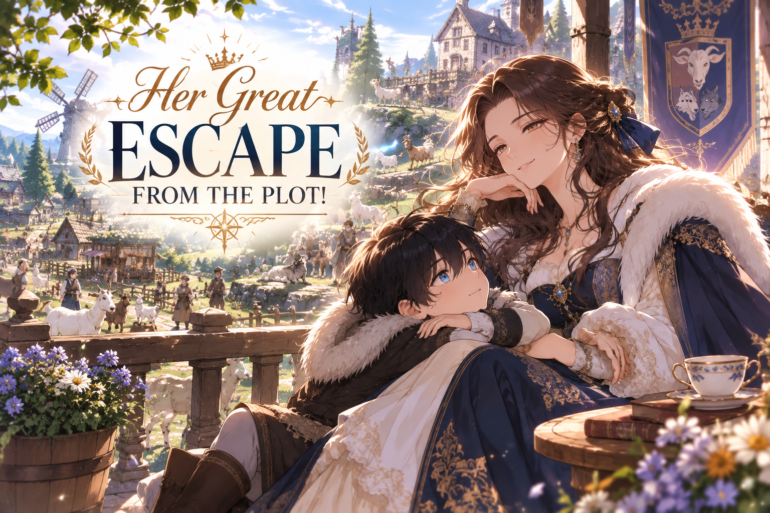Cover art for Her Great Escape from the Plot, a romance scenario on AI Dungeon