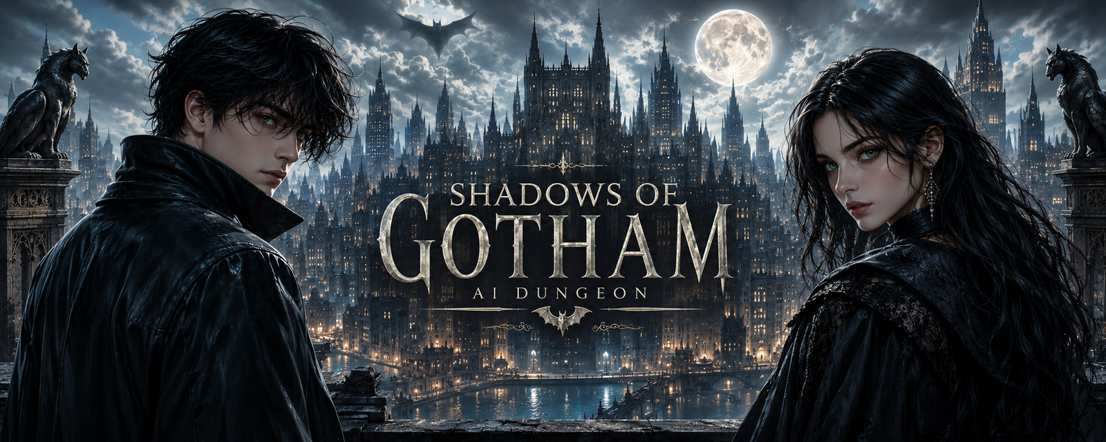 Cover art for Shadows of Gotham - BATFAMILY SCENARIO BUILDER , an inner self scenario on AI Dungeon