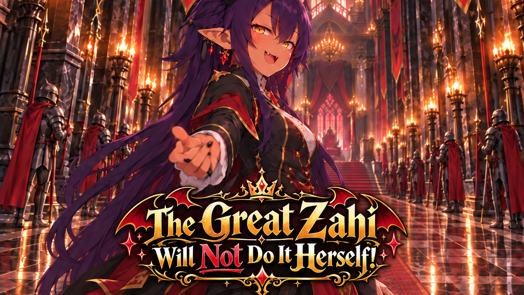 Cover art for The Great Zahi Will Not Do It Herself!, a romance scenario on AI Dungeon