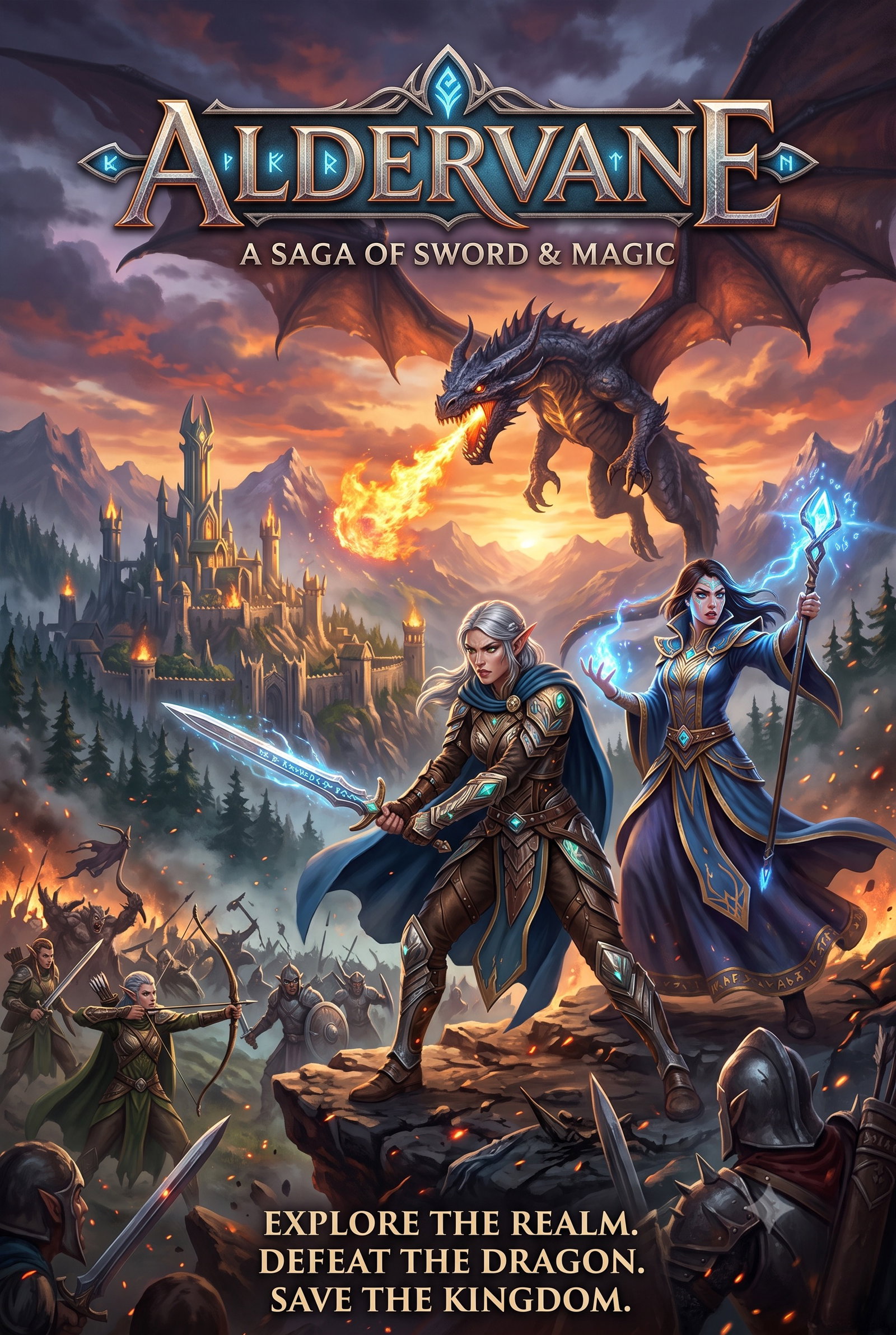 Cover art for Adervane: Hearth and Blade, a fantasy scenario on AI Dungeon