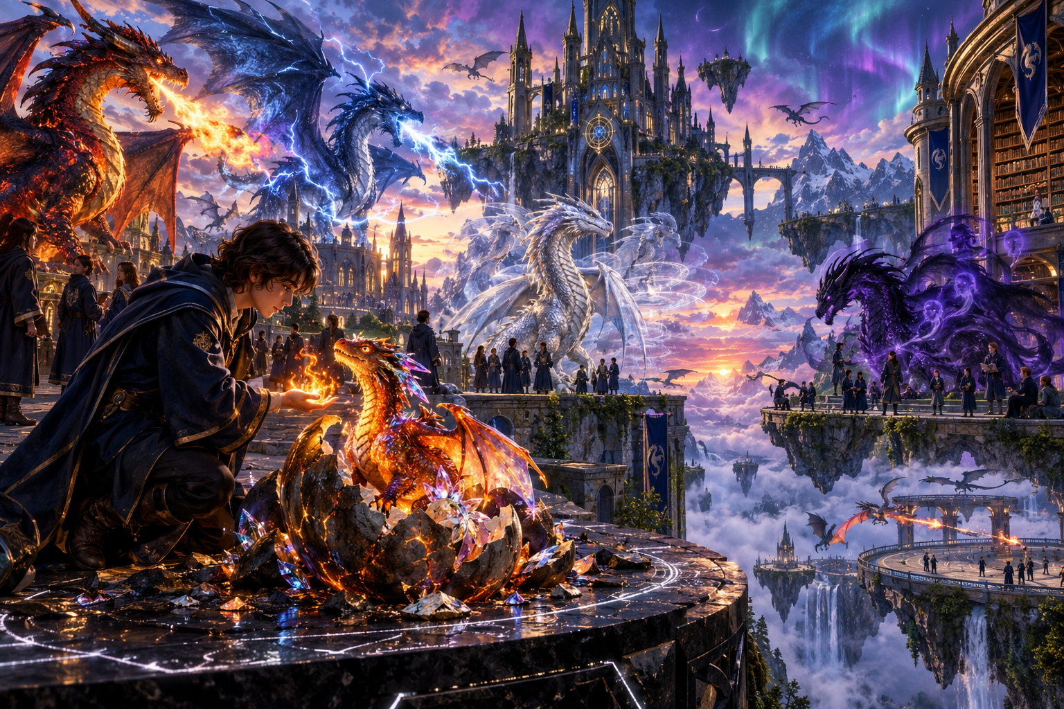 Cover art for Scales of the Five: A Dragon Academy, an academy scenario on AI Dungeon