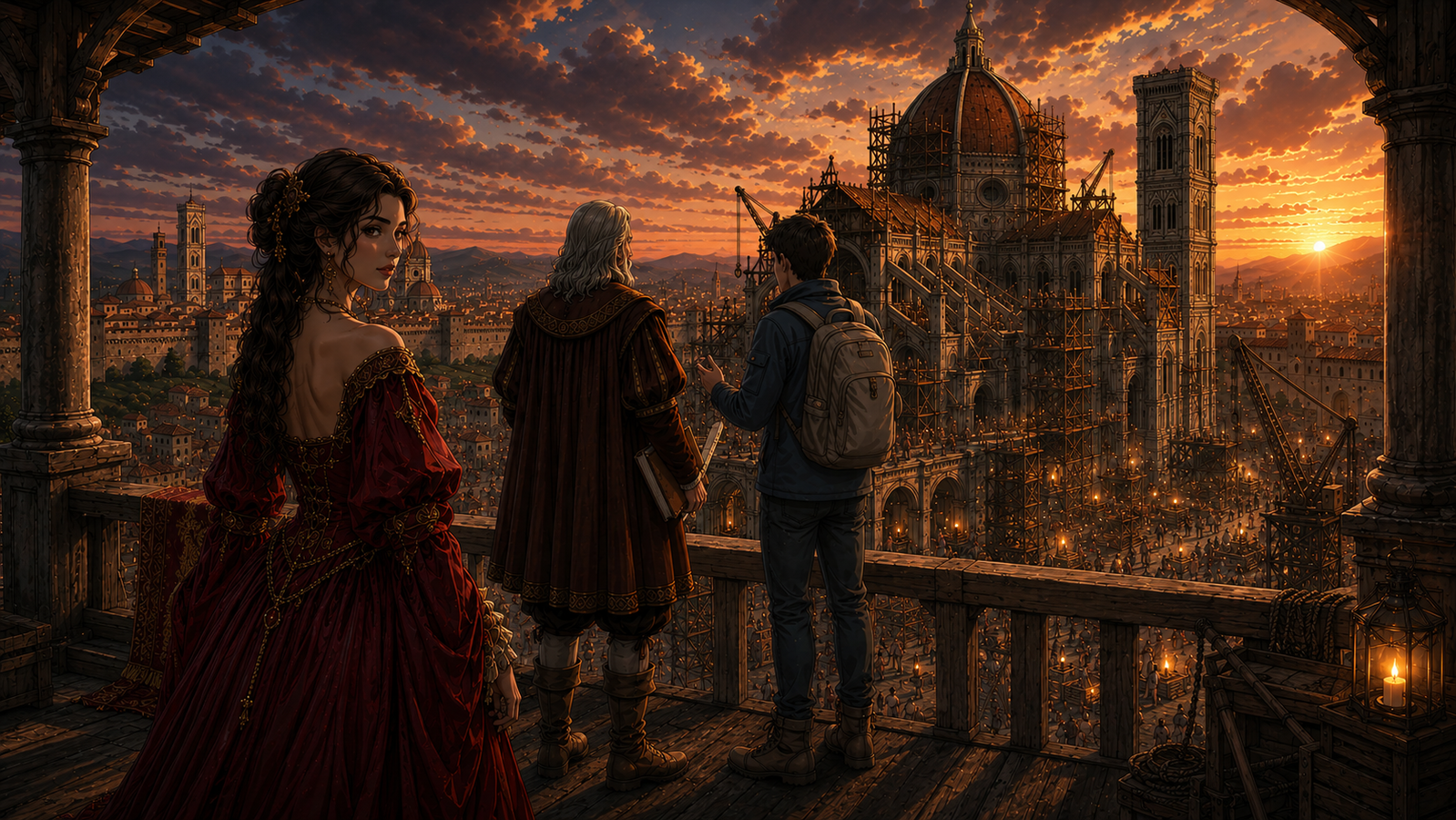 Cover art for The Lost Engineer: A Time Traveler in Renaissance Florence, a timetravel scenario on AI Dungeon