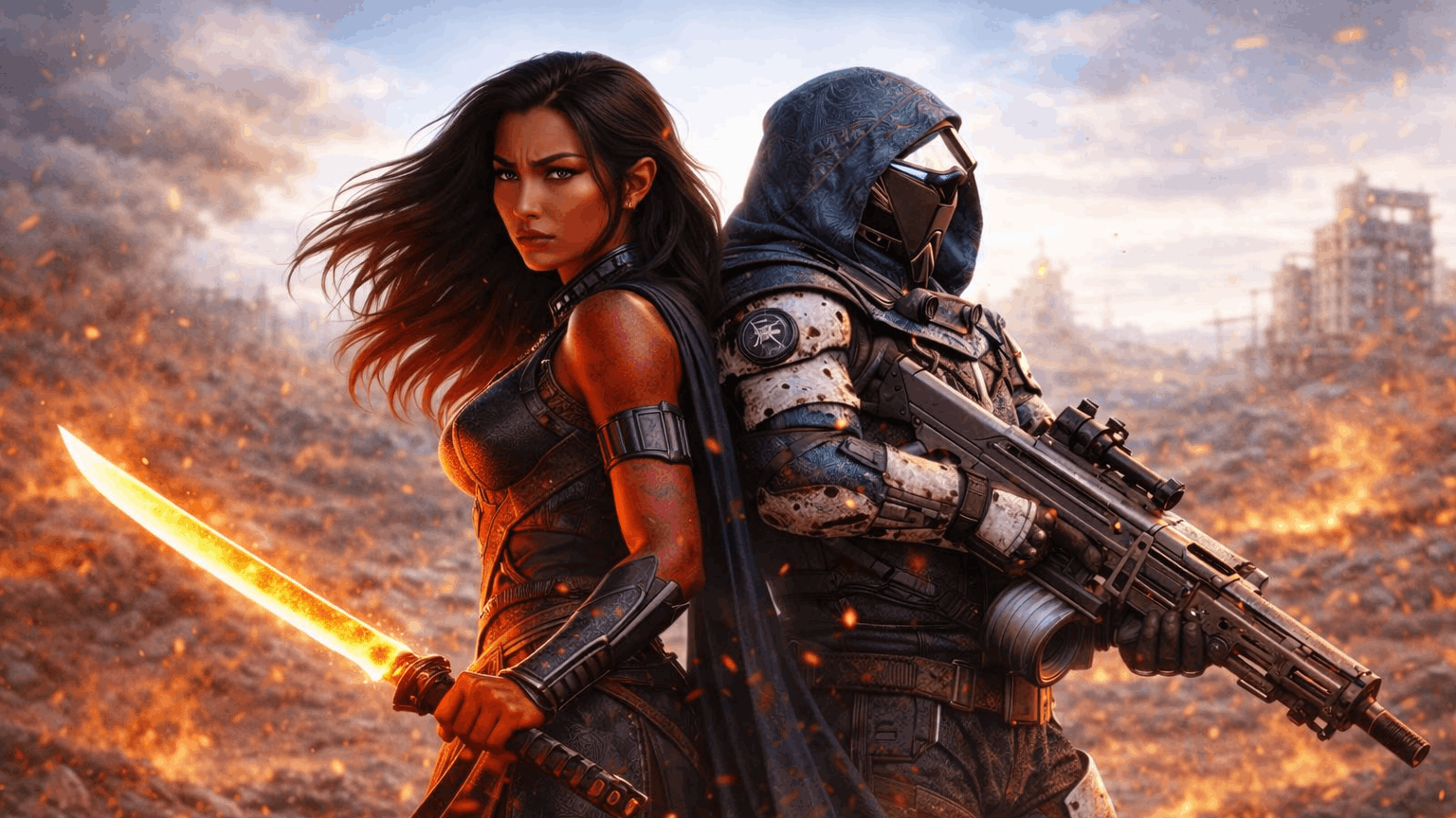 Cover art for Planet Omega: Ashfall, a sci fi scenario on AI Dungeon