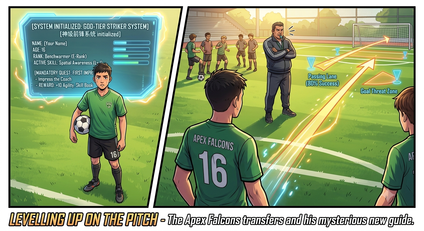 Cover art for THE SOCCER PRODIGY, a life scenario on AI Dungeon